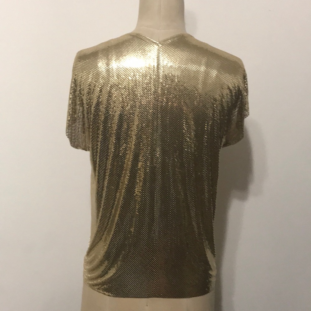 Whiting & Davis gold metal mesh Top Vtg - Picture 5 of 8